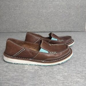 Ariat Cruiser Brown Leather Moc Toe Loafer Western Cowboy Comfy Womens Size 7B